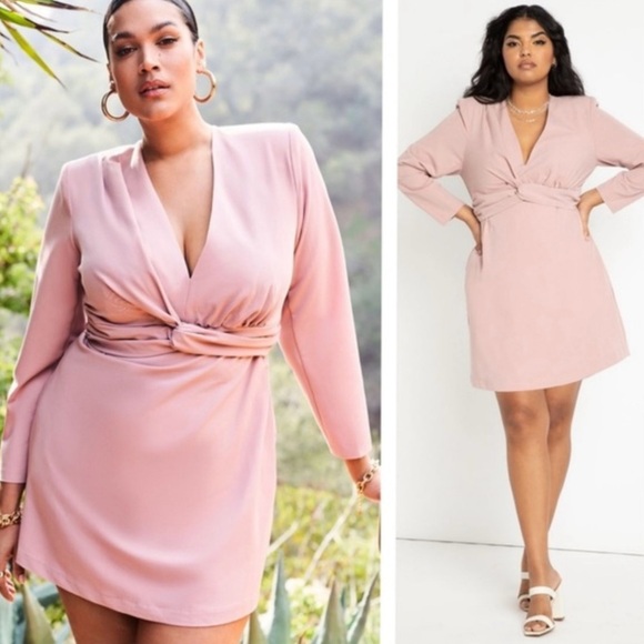 Eloquii Dresses & Skirts - Eloquii NWT Twist Front Dress in Blush Neutral, Long Sleeve and Stretchy, sz 18